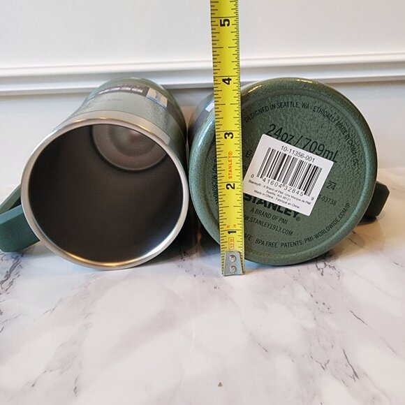 NIB SET OF TWO Stanley Adventure Big Grip Beer Stein Hammertone Green 24 oz - Picture 6 of 7